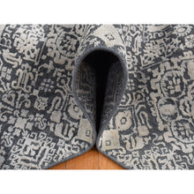 Load image into Gallery viewer, 9&#39;x12&#39;2&quot; Cloud Gray, Silk With Textured Wool, Transitional Tone On Tone Borderless Jewelry Design, Hand Knotted, Oriental Rug FWR522564