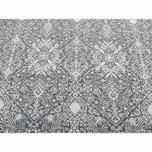 Load image into Gallery viewer, 9&#39;x12&#39;2&quot; Cloud Gray, Silk With Textured Wool, Transitional Tone On Tone Borderless Jewelry Design, Hand Knotted, Oriental Rug FWR522564