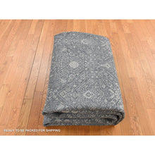 Load image into Gallery viewer, 9&#39;x12&#39;2&quot; Cloud Gray, Silk With Textured Wool, Transitional Tone On Tone Borderless Jewelry Design, Hand Knotted, Oriental Rug FWR522564