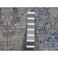 Load image into Gallery viewer, 9&#39;x12&#39; Wolf Gray, Broken And Erased Geometric Rosette Design, Wool And Silk, Hand Knotted, Oriental Rug FWR522570
