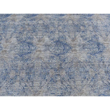 Load image into Gallery viewer, 9&#39;x12&#39; Wolf Gray, Broken And Erased Geometric Rosette Design, Wool And Silk, Hand Knotted, Oriental Rug FWR522570