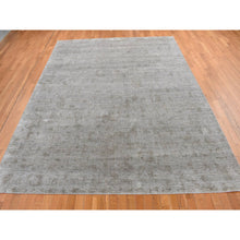 Load image into Gallery viewer, 9&#39;x12&#39; French Gray, Hand Knotted, Small And Intricate Box Tile Design, Silk With Textured Wool, Oriental Rug FWR522576