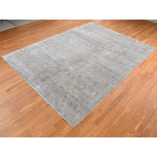 Load image into Gallery viewer, 9&#39;x12&#39; French Gray, Hand Knotted, Small And Intricate Box Tile Design, Silk With Textured Wool, Oriental Rug FWR522576