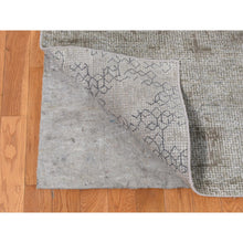 Load image into Gallery viewer, 9&#39;x12&#39; French Gray, Hand Knotted, Small And Intricate Box Tile Design, Silk With Textured Wool, Oriental Rug FWR522576