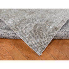 Load image into Gallery viewer, 9&#39;x12&#39; French Gray, Hand Knotted, Small And Intricate Box Tile Design, Silk With Textured Wool, Oriental Rug FWR522576
