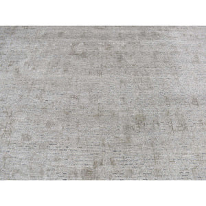 9'x12' French Gray, Hand Knotted, Small And Intricate Box Tile Design, Silk With Textured Wool, Oriental Rug FWR522576