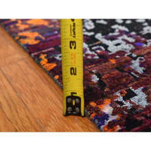 Load image into Gallery viewer, 8&#39;10&quot;x12&#39; Sapphire Blue, Hand Knotted, Galactical Modern Design, Sari Silk and Textured Pile, Oriental Rug FWR522588