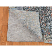 Load image into Gallery viewer, 9&#39;x12&#39;2&quot; Ruddy Blue, Modern Brick Design, Thick And Plush, Hand Knotted, Wool And Real Silk, Oriental Rug FWR522612