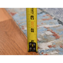 Load image into Gallery viewer, 9&#39;x12&#39;2&quot; Ruddy Blue, Modern Brick Design, Thick And Plush, Hand Knotted, Wool And Real Silk, Oriental Rug FWR522612