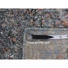 Load image into Gallery viewer, 9&#39;x12&#39;2&quot; Ruddy Blue, Modern Brick Design, Thick And Plush, Hand Knotted, Wool And Real Silk, Oriental Rug FWR522612