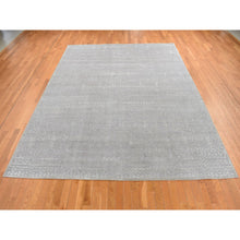 Load image into Gallery viewer, 9&#39;x12&#39;1&quot; Battleship Gray, Silk With Textured Wool, Tone On Tone, Hand Knotted, Oriental Rug FWR522624