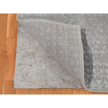 Load image into Gallery viewer, 9&#39;x12&#39;1&quot; Battleship Gray, Silk With Textured Wool, Tone On Tone, Hand Knotted, Oriental Rug FWR522624