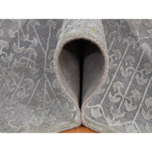 Load image into Gallery viewer, 9&#39;x12&#39;1&quot; Battleship Gray, Silk With Textured Wool, Tone On Tone, Hand Knotted, Oriental Rug FWR522624