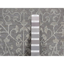 Load image into Gallery viewer, 9&#39;x12&#39;1&quot; Battleship Gray, Silk With Textured Wool, Tone On Tone, Hand Knotted, Oriental Rug FWR522624