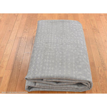 Load image into Gallery viewer, 9&#39;x12&#39;1&quot; Battleship Gray, Silk With Textured Wool, Tone On Tone, Hand Knotted, Oriental Rug FWR522624