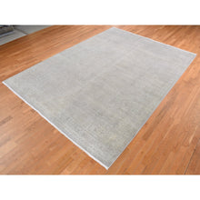 Load image into Gallery viewer, 8&#39;10&quot;x12&#39; Battleship Gray, Silk With Textured Wool, Tone On Tone, Hand Knotted, Oriental Rug FWR522630
