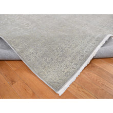 Load image into Gallery viewer, 8&#39;10&quot;x12&#39; Battleship Gray, Silk With Textured Wool, Tone On Tone, Hand Knotted, Oriental Rug FWR522630