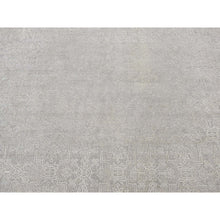 Load image into Gallery viewer, 8&#39;10&quot;x12&#39; Battleship Gray, Silk With Textured Wool, Tone On Tone, Hand Knotted, Oriental Rug FWR522630