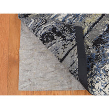 Load image into Gallery viewer, 9&#39;x12&#39;1&quot; Battleship Gray, The Wood Grain Design, Silk With Textured Wool, Hand Knotted, Oriental Rug FWR522642