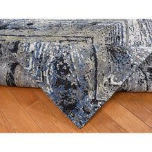 Load image into Gallery viewer, 9&#39;x12&#39;1&quot; Battleship Gray, The Wood Grain Design, Silk With Textured Wool, Hand Knotted, Oriental Rug FWR522642