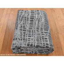 Load image into Gallery viewer, 8&#39;10&quot;x12&#39;2&quot; Cloud Gray, The Lost Branches, Silk With Textured Wool, Hand Knotted, Oriental Rug FWR522648