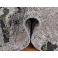 Load image into Gallery viewer, 10&#39;1&quot;x13&#39;10&quot; Silver Gray, Abstract Design, Wool And Silk, Hand Knotted, Oriental Rug FWR522666