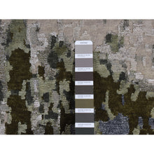 Load image into Gallery viewer, 10&#39;1&quot;x13&#39;10&quot; Silver Gray, Abstract Design, Wool And Silk, Hand Knotted, Oriental Rug FWR522666