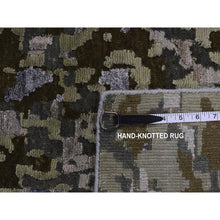 Load image into Gallery viewer, 10&#39;1&quot;x13&#39;10&quot; Silver Gray, Abstract Design, Wool And Silk, Hand Knotted, Oriental Rug FWR522666