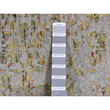 Load image into Gallery viewer, 9&#39;10&quot;x14&#39; Silk Gray, Broken And Erased Mamluk Design, Hand Loomed, Wool And Silk, Oriental Rug FWR522672