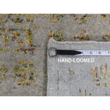 Load image into Gallery viewer, 9&#39;10&quot;x14&#39; Silk Gray, Broken And Erased Mamluk Design, Hand Loomed, Wool And Silk, Oriental Rug FWR522672