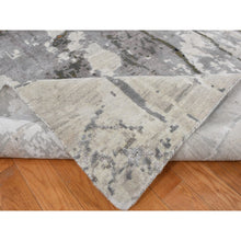 Load image into Gallery viewer, 8&#39;10&quot;x12&#39;3&quot; Agreeable Gray, Abstract Dripping Design, Wool And Pure Silk, Hand Knotted, Oriental Rug FWR522684