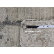 Load image into Gallery viewer, 8&#39;10&quot;x12&#39;3&quot; Agreeable Gray, Abstract Dripping Design, Wool And Pure Silk, Hand Knotted, Oriental Rug FWR522684