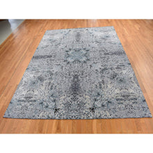 Load image into Gallery viewer, 9&#39;1&quot;x12&#39;2&quot; Cloud Gray, Wool and Silk, Transitional Salt and Pepper Design, Hand Knotted, Oriental Rug FWR522690