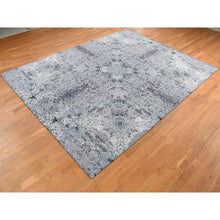 Load image into Gallery viewer, 9&#39;1&quot;x12&#39;2&quot; Cloud Gray, Wool and Silk, Transitional Salt and Pepper Design, Hand Knotted, Oriental Rug FWR522690