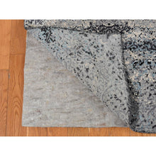 Load image into Gallery viewer, 9&#39;1&quot;x12&#39;2&quot; Cloud Gray, Wool and Silk, Transitional Salt and Pepper Design, Hand Knotted, Oriental Rug FWR522690