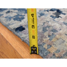 Load image into Gallery viewer, 9&#39;3&quot;x12&#39; Arsenic Gray, Hand Knotted, Broken And Erased Circles Design, Wool And Silk, Hi-lo Pile, Oriental Rug FWR522720