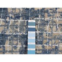 Load image into Gallery viewer, 9&#39;1&quot;x12&#39;2&quot; Queen Blue, Fence Obscured Design, Silk With Textured Wool, Hand Knotted, Oriental Rug FWR522732