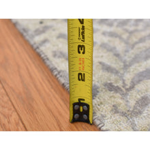 Load image into Gallery viewer, 8&#39;10&quot;x12&#39;1&quot; Silver Gray, Gold Leaf Design, Tone On Tone, Pure Silk, Hand Knotted, Oriental Rug FWR522744