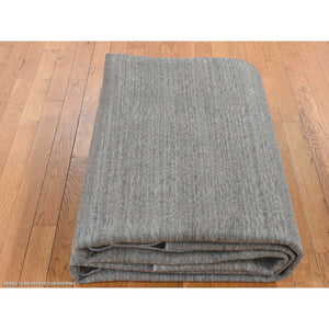 9'x12' Olive Green, Tone On Tone Leaf Design, Silk With Distressed Textured Wool, Hand Knotted, Oriental Rug FWR522756