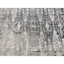 Load image into Gallery viewer, 8&#39;10&quot;x11&#39;8&quot; Cloud Gray, Erased And Broken Tribal Design, Wool With Real Silk, Hi-low Pile, Hand Knotted, Oriental Rug FWR522768