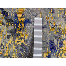 Load image into Gallery viewer, 8&#39;10&quot;x12&#39;5&quot; Laguna Yellow, Modern Design, Sari Silk with Textured Wool, Hand Knotted, Oriental Rug FWR522780