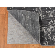 Load image into Gallery viewer, 9&#39;2&quot;x12&#39; Arsenic Gray, Wool And Silk, Erased And Broken Persian Heriz Inspired Design, Hand Knotted, Oriental Rug FWR522786