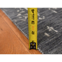 Load image into Gallery viewer, 9&#39;2&quot;x12&#39; Arsenic Gray, Wool And Silk, Erased And Broken Persian Heriz Inspired Design, Hand Knotted, Oriental Rug FWR522786
