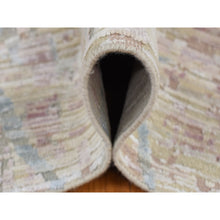 Load image into Gallery viewer, 9&#39;x11&#39;10&quot; Light Goldenrod Yellow, Pastel Colors, Trellis Design, Textured Wool And Pure Silk Genuine, Hand Knotted, Oriental Rug FWR522798