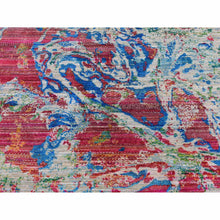 Load image into Gallery viewer, 8&#39;10&quot;x12&#39;2&quot; Cinereous Gray, Abstract Design, Sari Silk With Textured Wool, Hand Knotted, Oriental Rug FWR522840