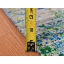 Load image into Gallery viewer, 8&#39;10&quot;x12&#39;2&quot; Cinereous Gray, Abstract Design, Sari Silk With Textured Wool, Hand Knotted, Oriental Rug FWR522840
