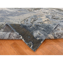 Load image into Gallery viewer, 9&#39;x12&#39;1&quot; Air Force Blue, Geological Design, Wool And Pure Silk, Hand Knotted, Oriental Rug FWR522876