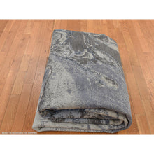 Load image into Gallery viewer, 9&#39;x12&#39;1&quot; Air Force Blue, Geological Design, Wool And Pure Silk, Hand Knotted, Oriental Rug FWR522876