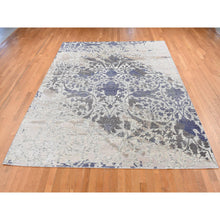 Load image into Gallery viewer, 9&#39;x11&#39;10&quot; Ivory, Silk With Textured Wool, Broken And Erased Mughal Design, Hand Knotted, Oriental Rug FWR522900