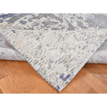 Load image into Gallery viewer, 9&#39;x11&#39;10&quot; Ivory, Silk With Textured Wool, Broken And Erased Mughal Design, Hand Knotted, Oriental Rug FWR522900